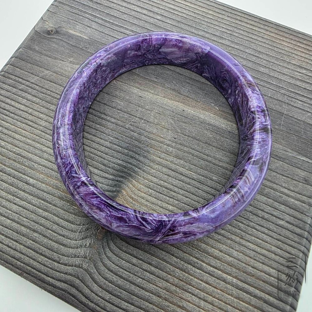 紫龍晶 頂級濃紫 絲絨感 查羅石 手鐲 60.6/ 19.3圍 紫龍晶手鐲-圖片-4