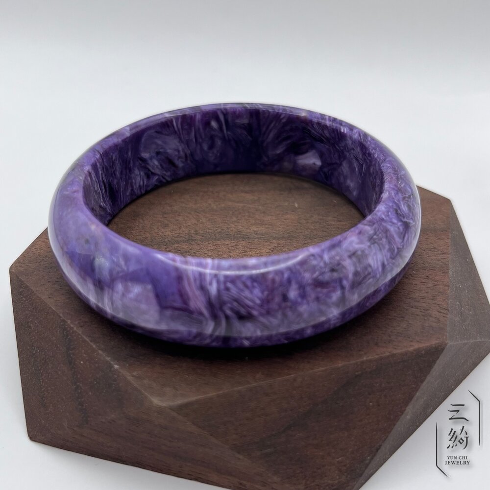 紫龍晶 頂級濃紫 絲絨感 查羅石 手鐲 60.6/ 19.3圍 紫龍晶手鐲-圖片-8