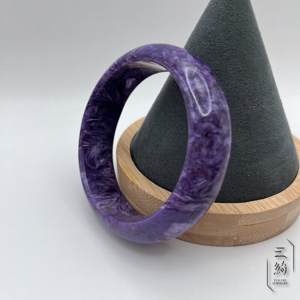 紫龍晶 頂級濃紫 絲絨感 查羅石 手鐲 60.6/ 19.3圍 紫龍晶手鐲-圖片-9