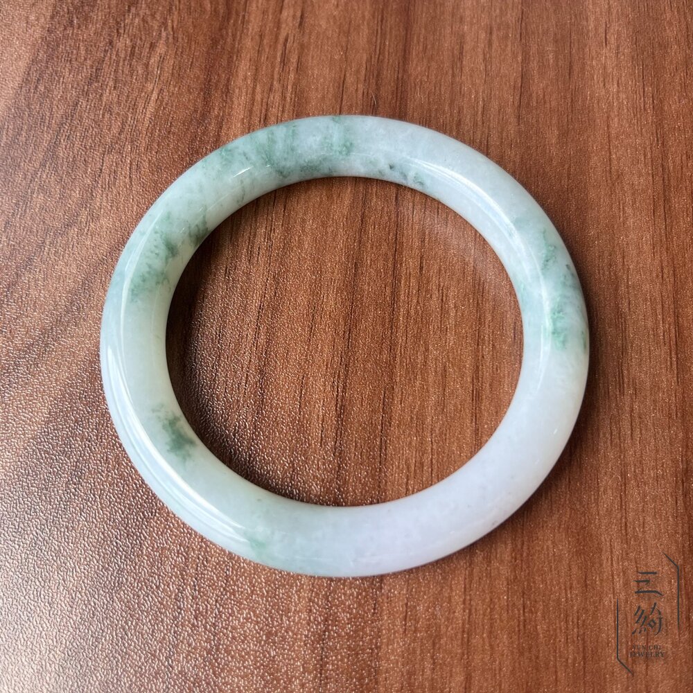 天然緬甸A貨翡翠。飄藍花 圓骨 手鐲 / 60.4 /19.2圍 封面照片