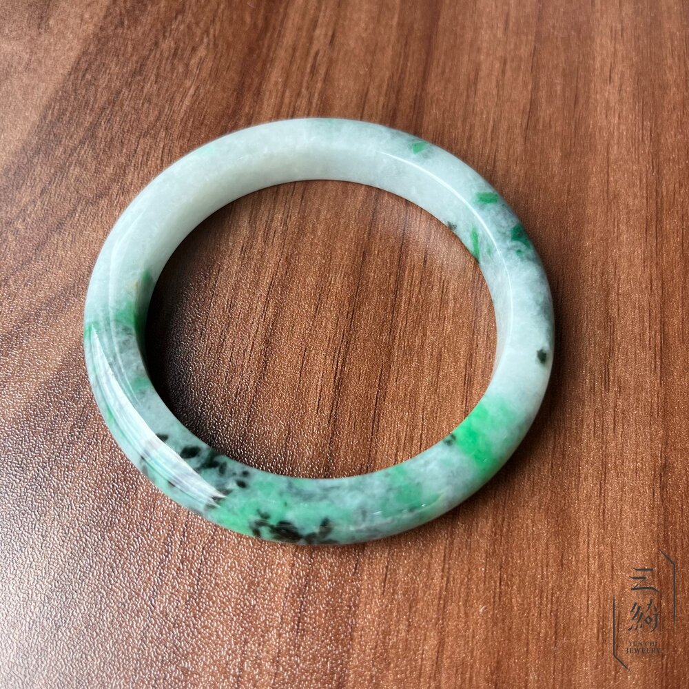 天然緬甸A貨翡翠。陽綠花青 手鐲 / 63.8 / 20.3圍 封面照片