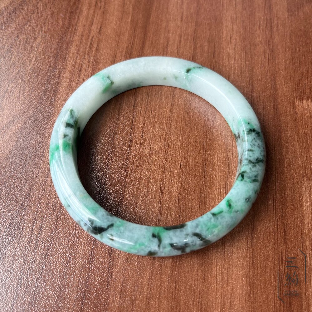天然緬甸A貨翡翠。陽綠花青 手鐲 / 63.7 / 20.2圍 封面照片