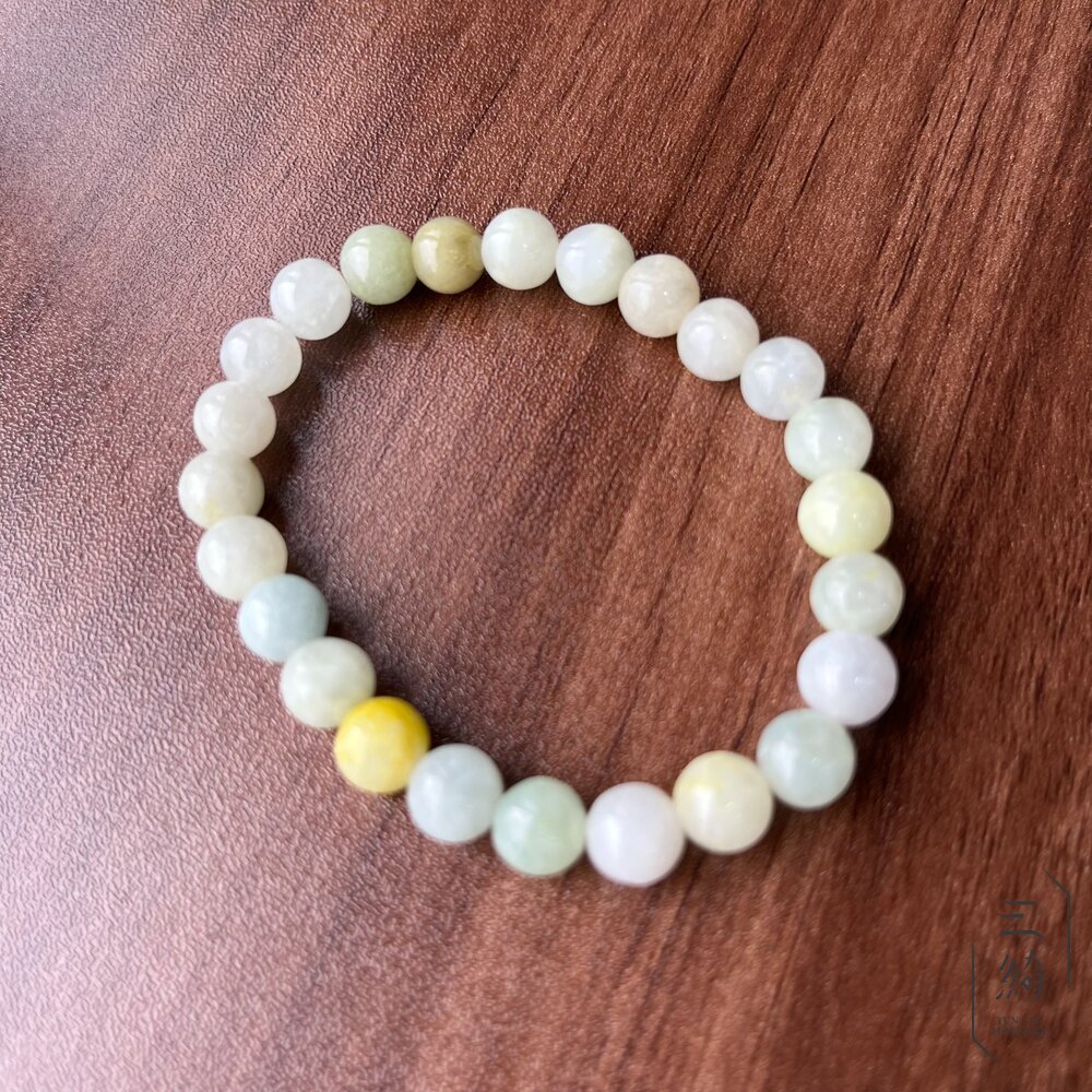 天然緬甸A貨翡翠。天然色 檸檬黃 黃翡 多寶 清新 手串 7mm 封面照片