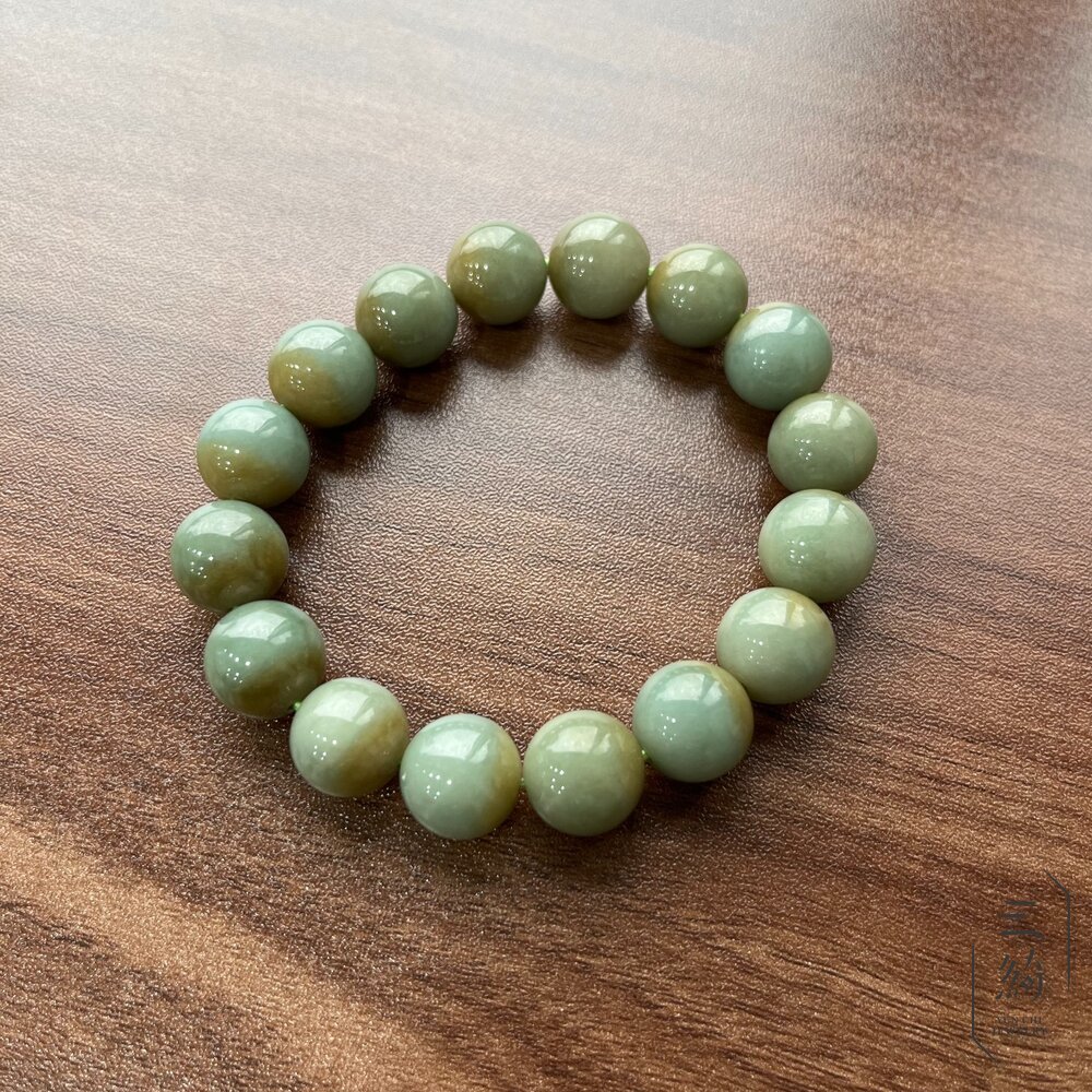 天然緬甸A貨翡翠 南齊 秋香 漸變鴛鴦 特殊色 手串 12mm 封面照片