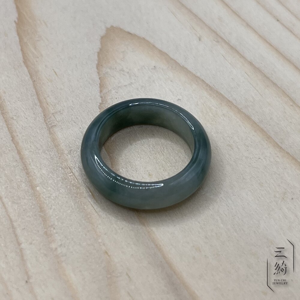 天然緬甸A貨翡翠。冰種 濃色 綠飄花 戒圈 戒指 16圍-圖片-9