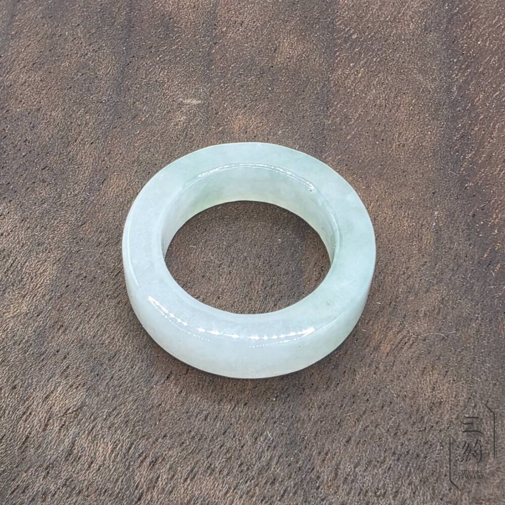 天然緬甸A貨翡翠。冰種 綠飄花 方戒 戒圈 戒指 15圍-圖片-7