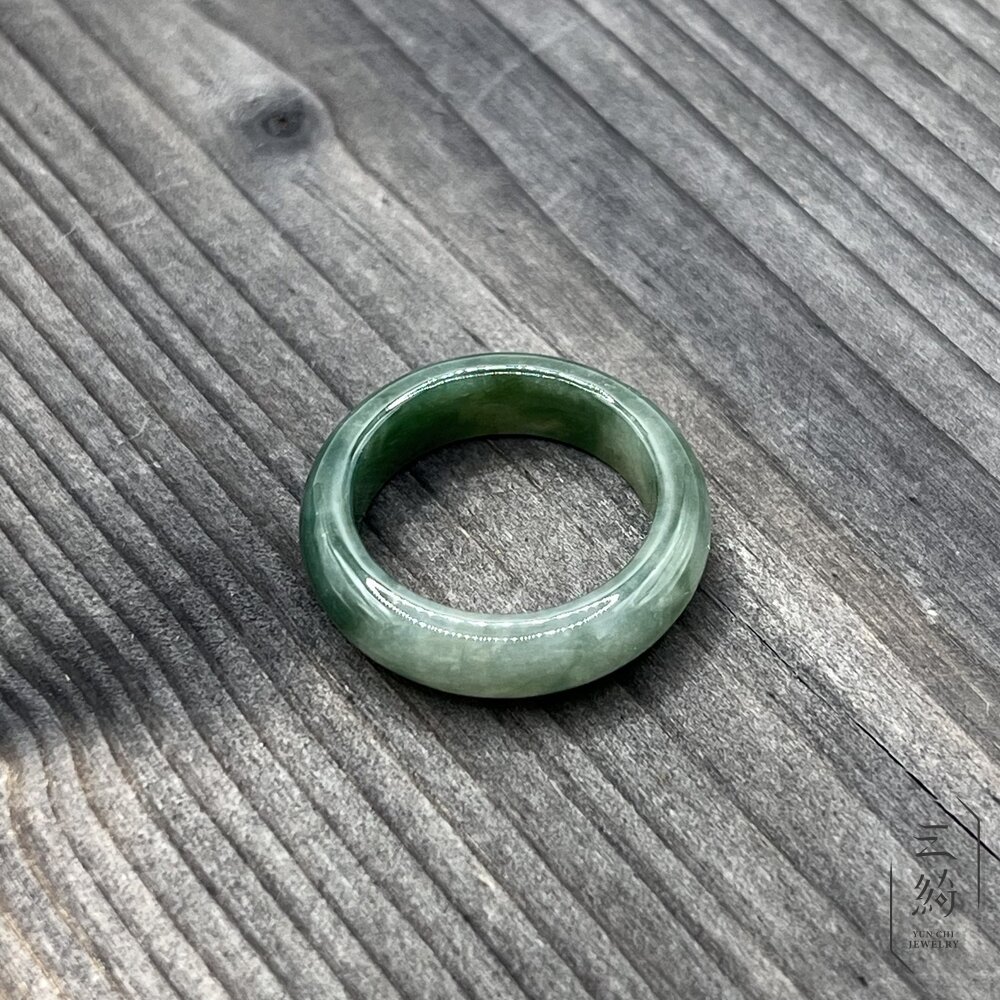 天然緬甸A貨翡翠。冰種 綠飄花 戒圈 戒指 16圍-圖片-11