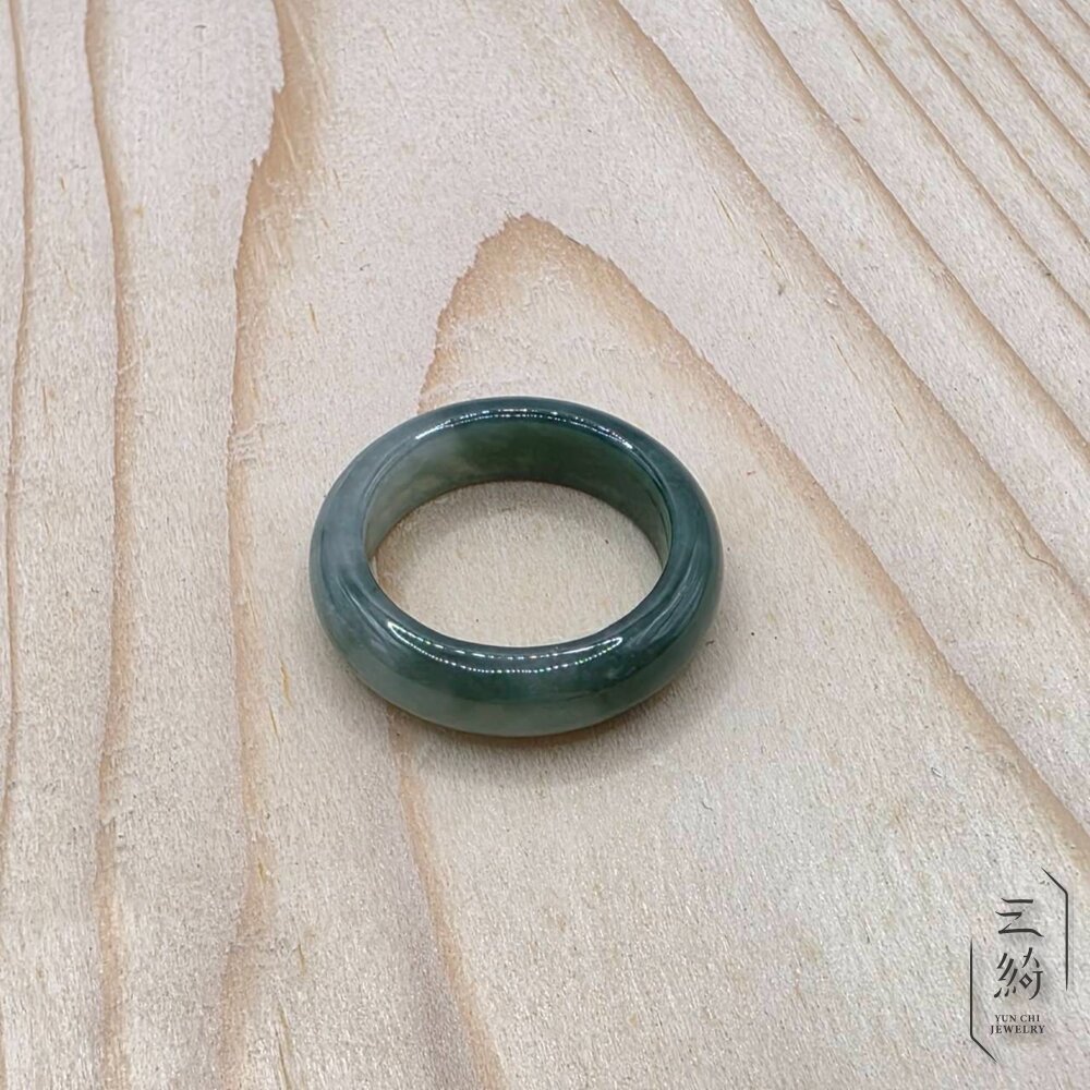 天然緬甸A貨翡翠。冰種 綠飄花 戒圈 戒指 16圍-圖片-5