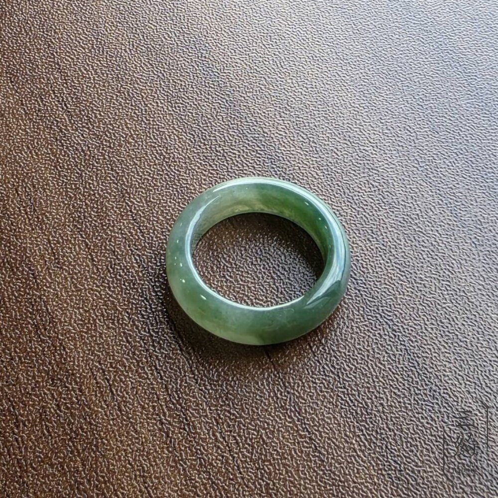 天然緬甸A貨翡翠。冰種 綠飄花 戒圈 戒指 16圍-圖片-7