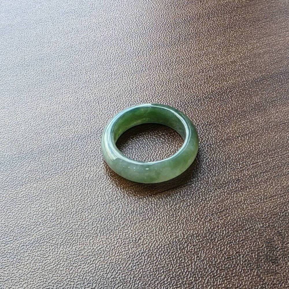 天然緬甸A貨翡翠。冰種 綠飄花 戒圈 戒指 16圍-圖片-8