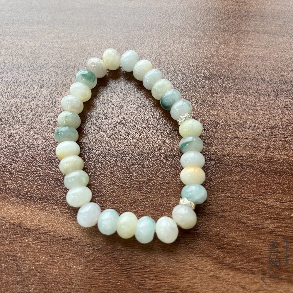 翡翠。獨家手作系列 冰感 黃翡 綠飄花 多寶 盤珠款 手串 8mm 封面照片