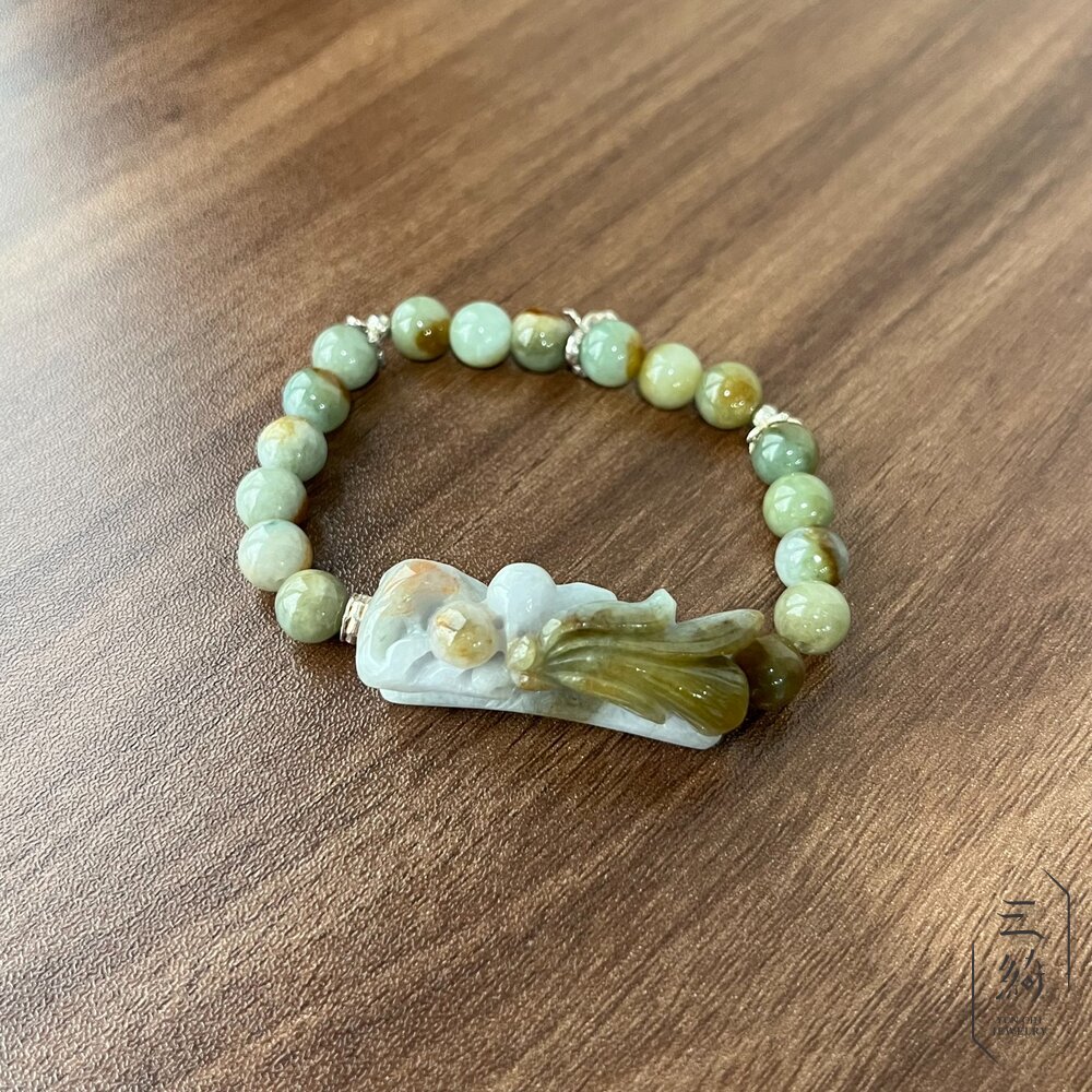 翡翠。獨家手作系列 紫飄紅翡 羽毛飛翔 立體手排 手串 7mm 封面照片