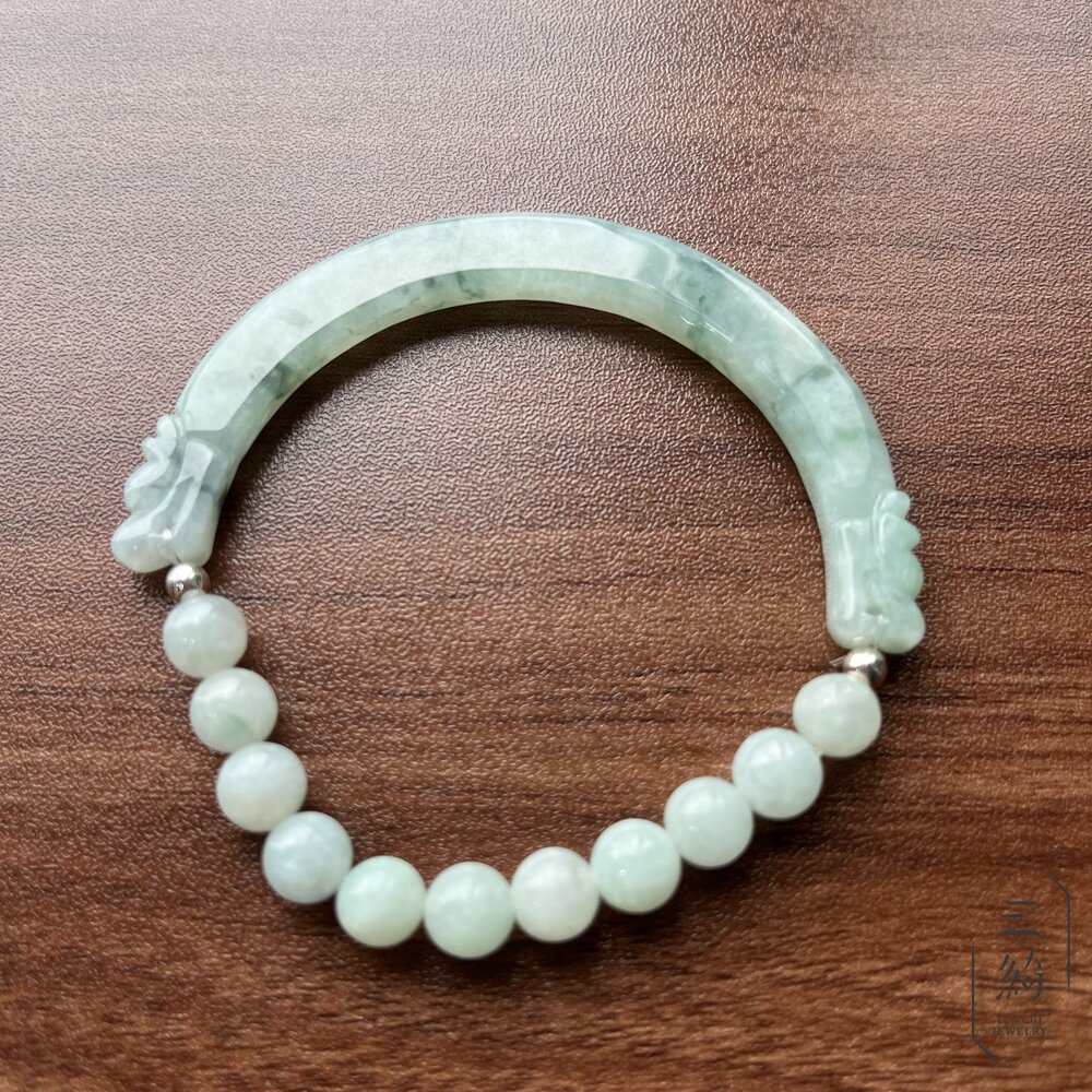 翡翠。獨家手作系列 冰種飄藍花 方鐲 半鐲 設計款 手串 封面照片