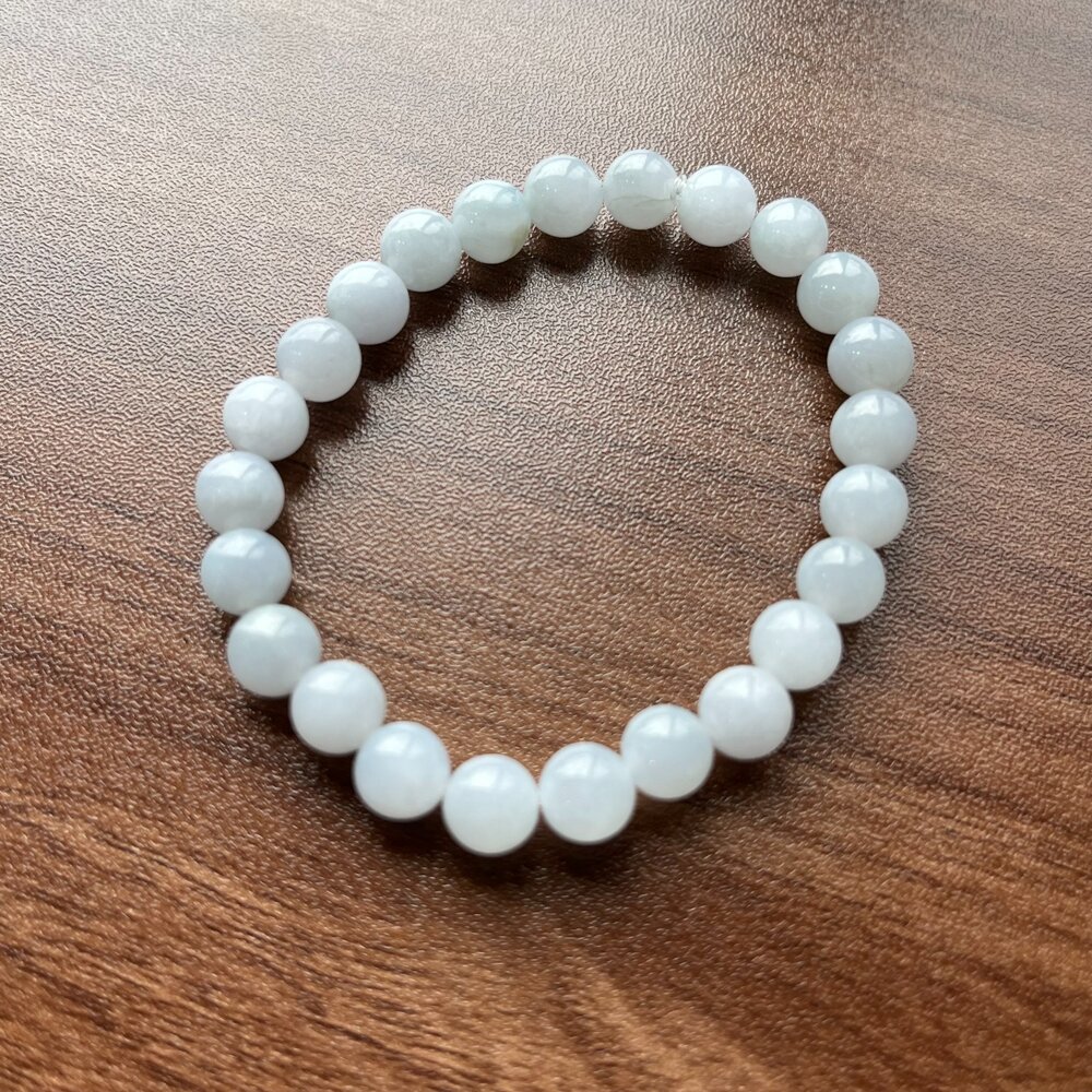 G28813-天然緬甸A貨翡翠。冰種 紫羅蘭 手串 7mm