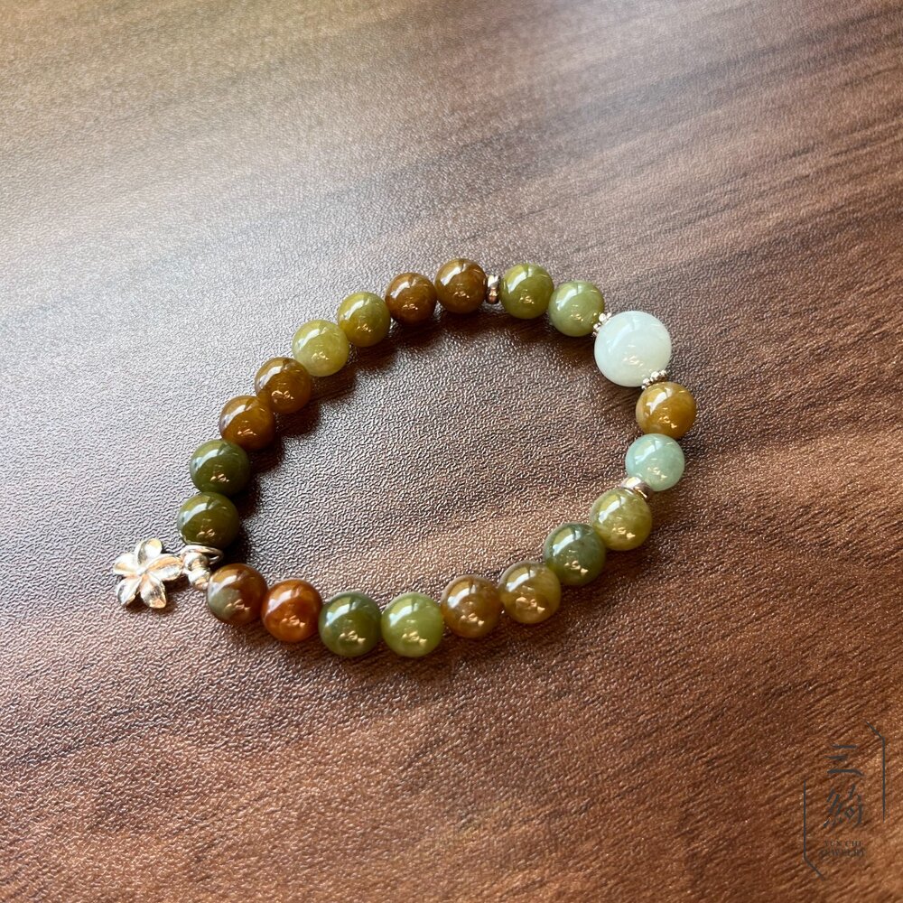 翡翠。獨家手作系列 紅黃翡 花語 設計手串 7mm 封面照片