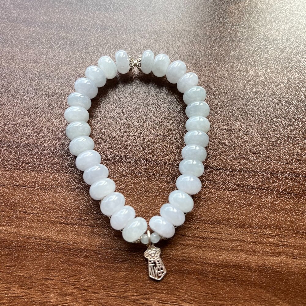 G387909-翡翠。獨家設計系列。冰種 精品 紫羅蘭 福氣 盤珠 設計 手串 9mm