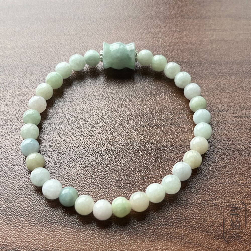 天然緬甸A貨翡翠 獨家手作系列  糖果 飄花 多寶色 手串 6mm 封面照片