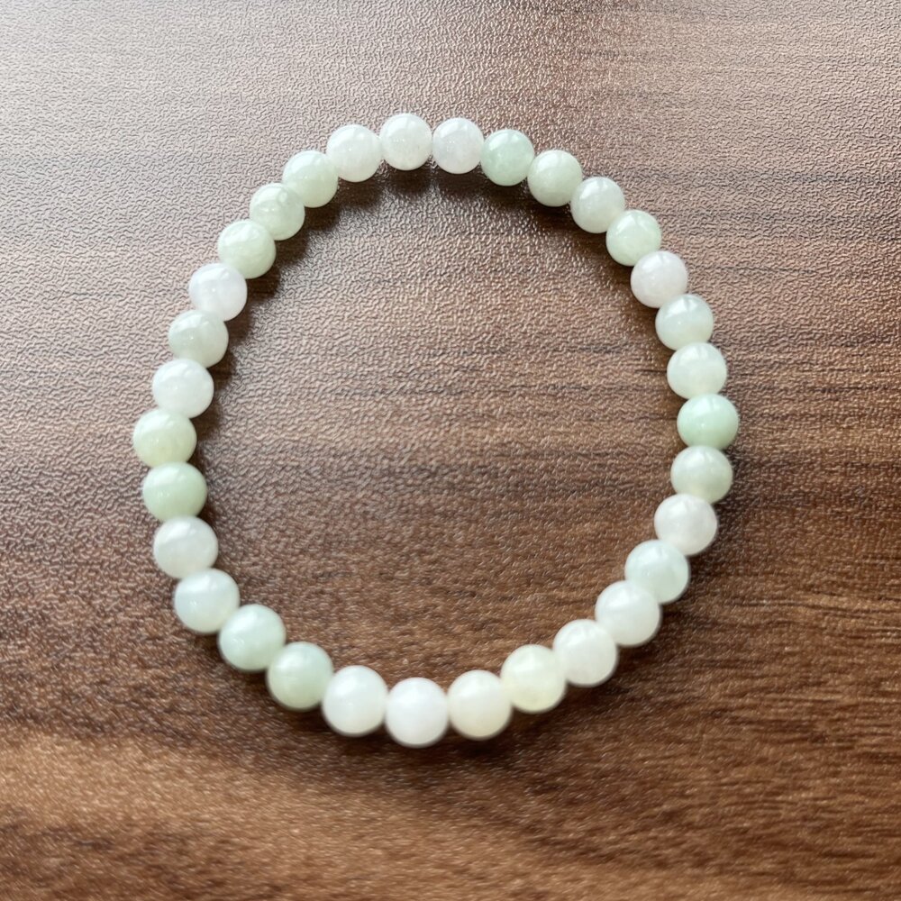 G38921-天然緬甸A貨翡翠。冰種 珠光 多寶 手串 6mm+