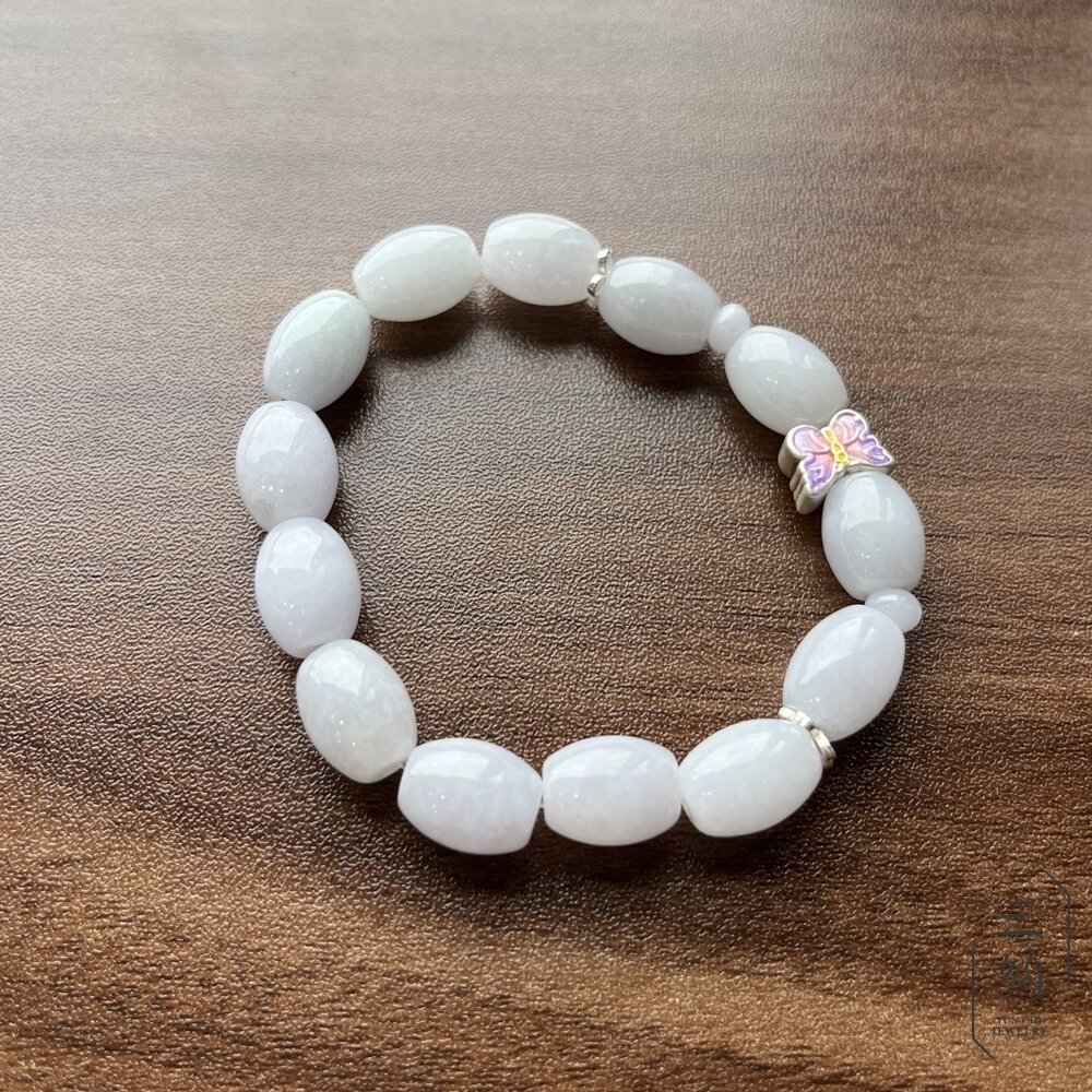 天然緬甸A貨翡翠。獨家手作系列  冰種 濃紫 紫羅蘭 棗珠 蝴蝶 人氣 設計 銀作 手串 9mm+ 封面照片