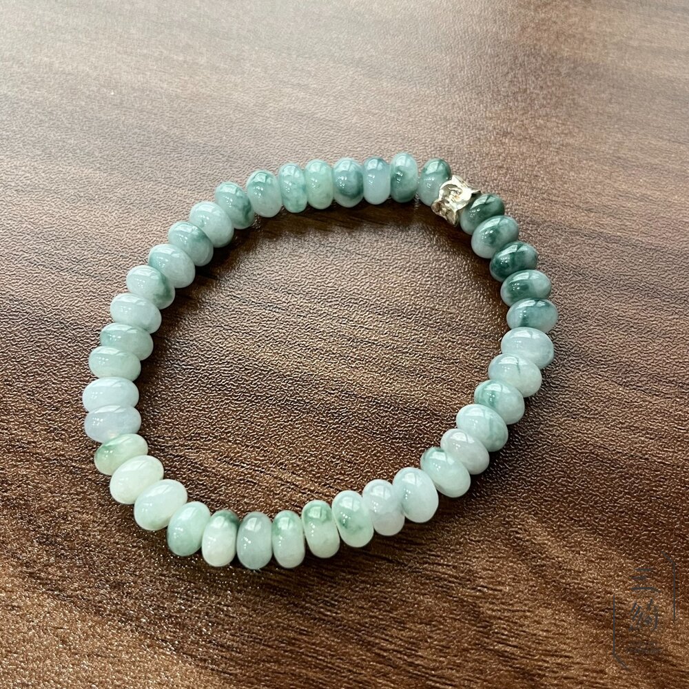 翡翠。獨家手作系列 冰紫飄藍花 盤珠 設計 手串 7mm 封面照片