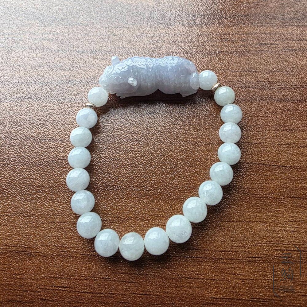 翡翠。獨家手作系列 紫羅蘭 虎 虎虎生風 立體 設計款 手串 7mm 封面照片