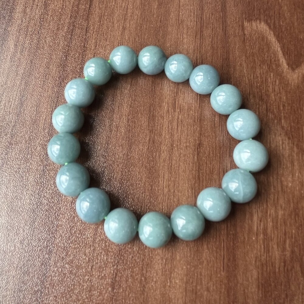 K14300-天然A貨翡翠 危地馬拉 天空藍 手串 11mm+