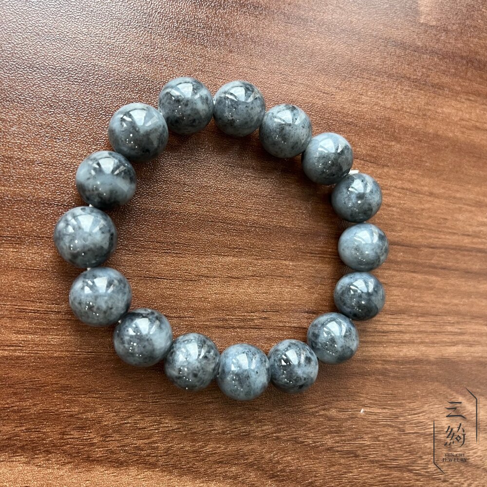 天然緬甸A貨翡翠 山水潑墨 烏雞 深烏雞 手串 13mm+ 封面照片