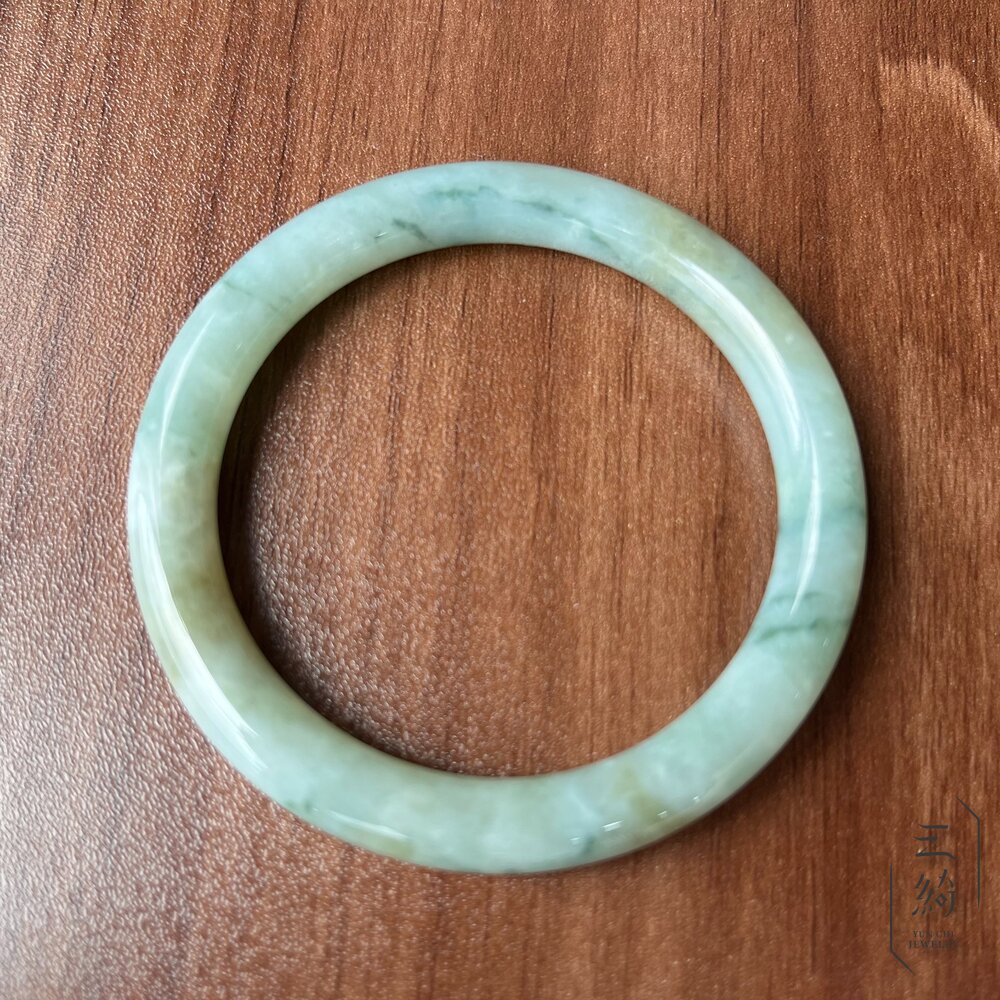 天然緬甸A貨翡翠。飄藍花 美人條 手鐲  / 56.0 / 17.8圍 封面照片