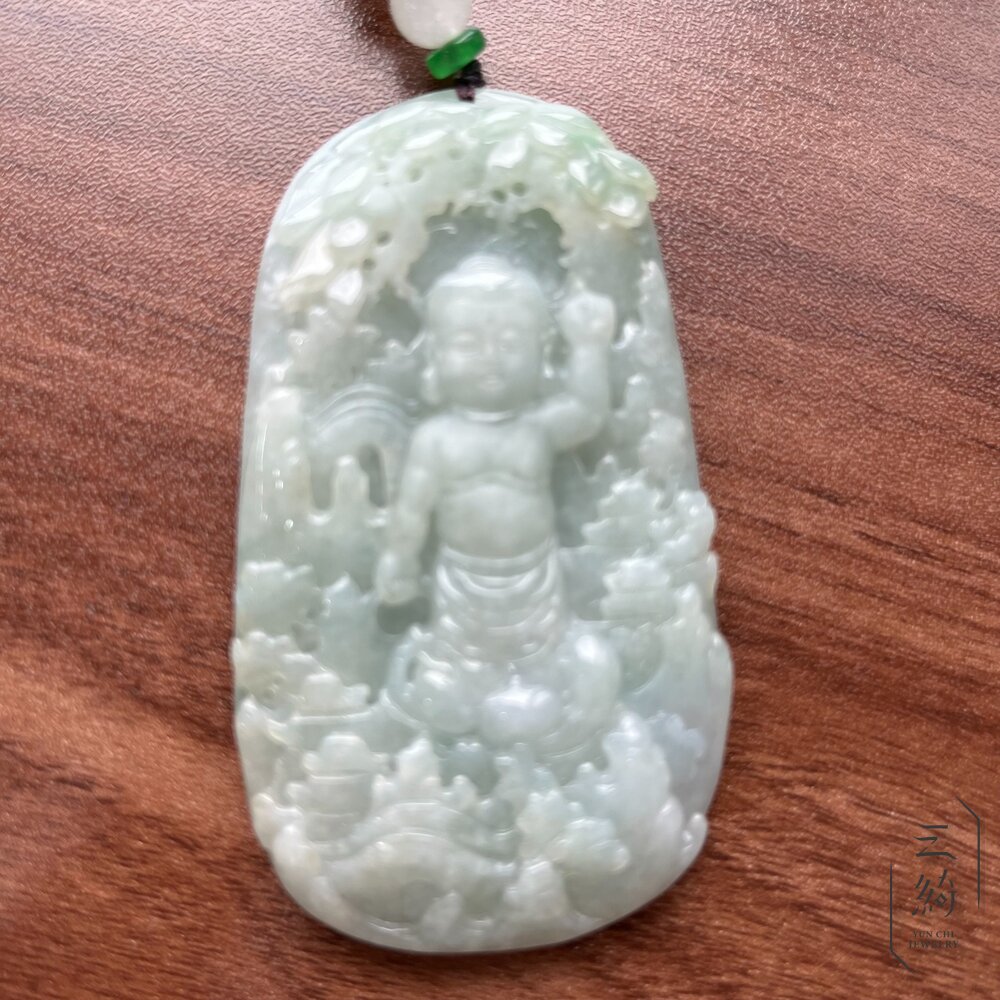 天然緬甸A貨翡翠。冰綠 寶寶佛 純真與善良 尋回初心 牌件 項鍊 封面照片