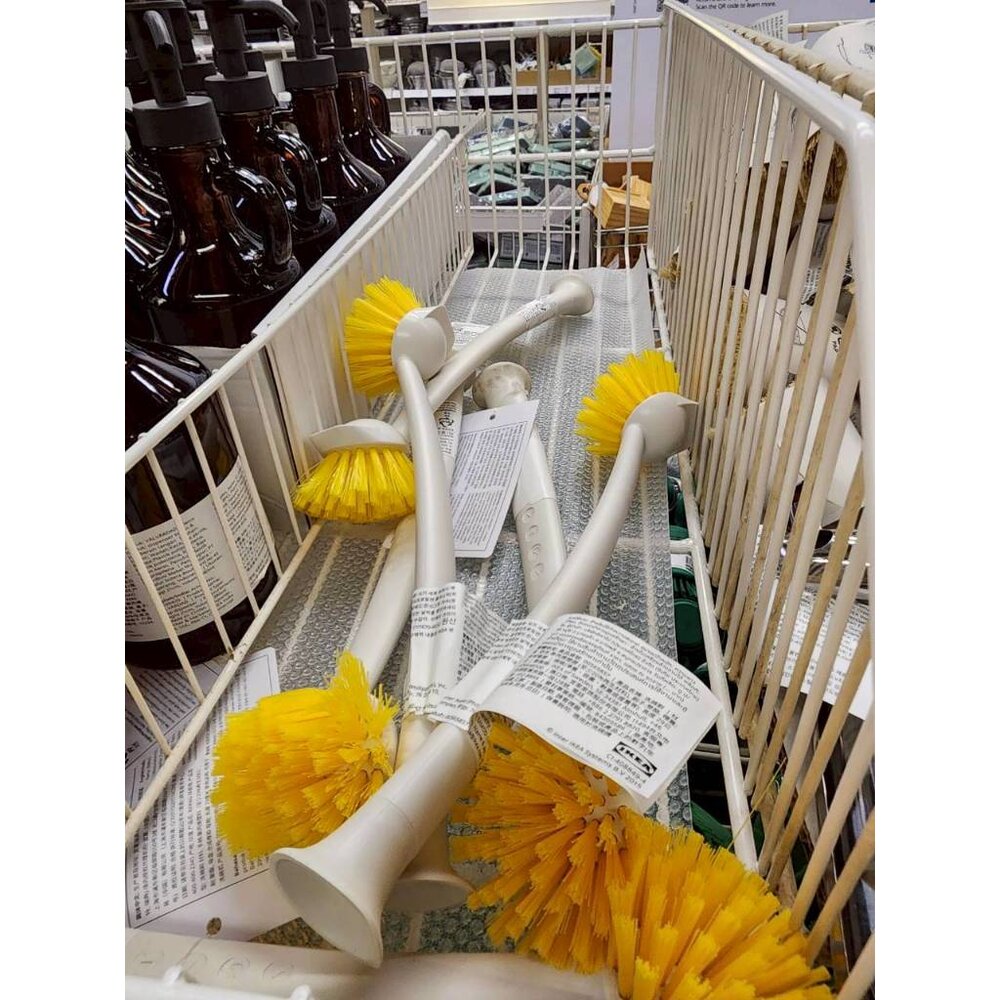 00565857-IKEA RINNIG 洗碗刷 廚房清潔刷 鍋具碗盤清潔神器 吊掛設計 耐用刷毛 易清洗 29公分