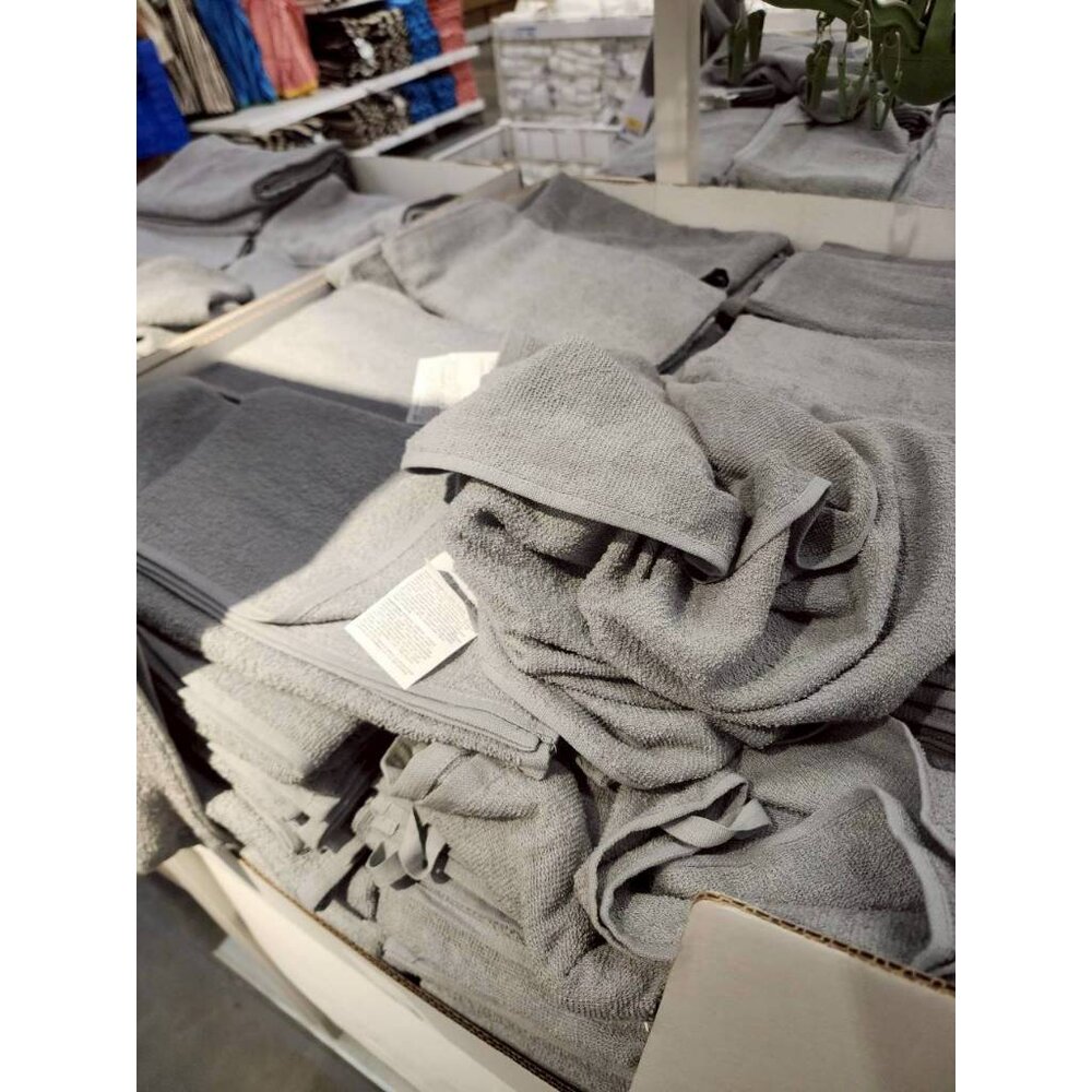 10586345-IKEA LUDDVAL 灰色浴巾 55x120cm 純棉毛巾 吸水速乾 柔軟親膚 北歐簡約風