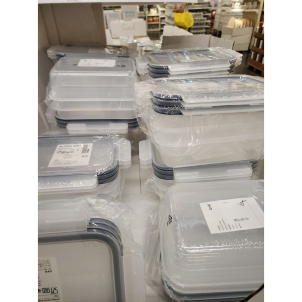 IKEA 365+ 保鮮盒 塑膠3件組 方形/長方形 冰箱收納盒 食物保鮮-圖片-2
