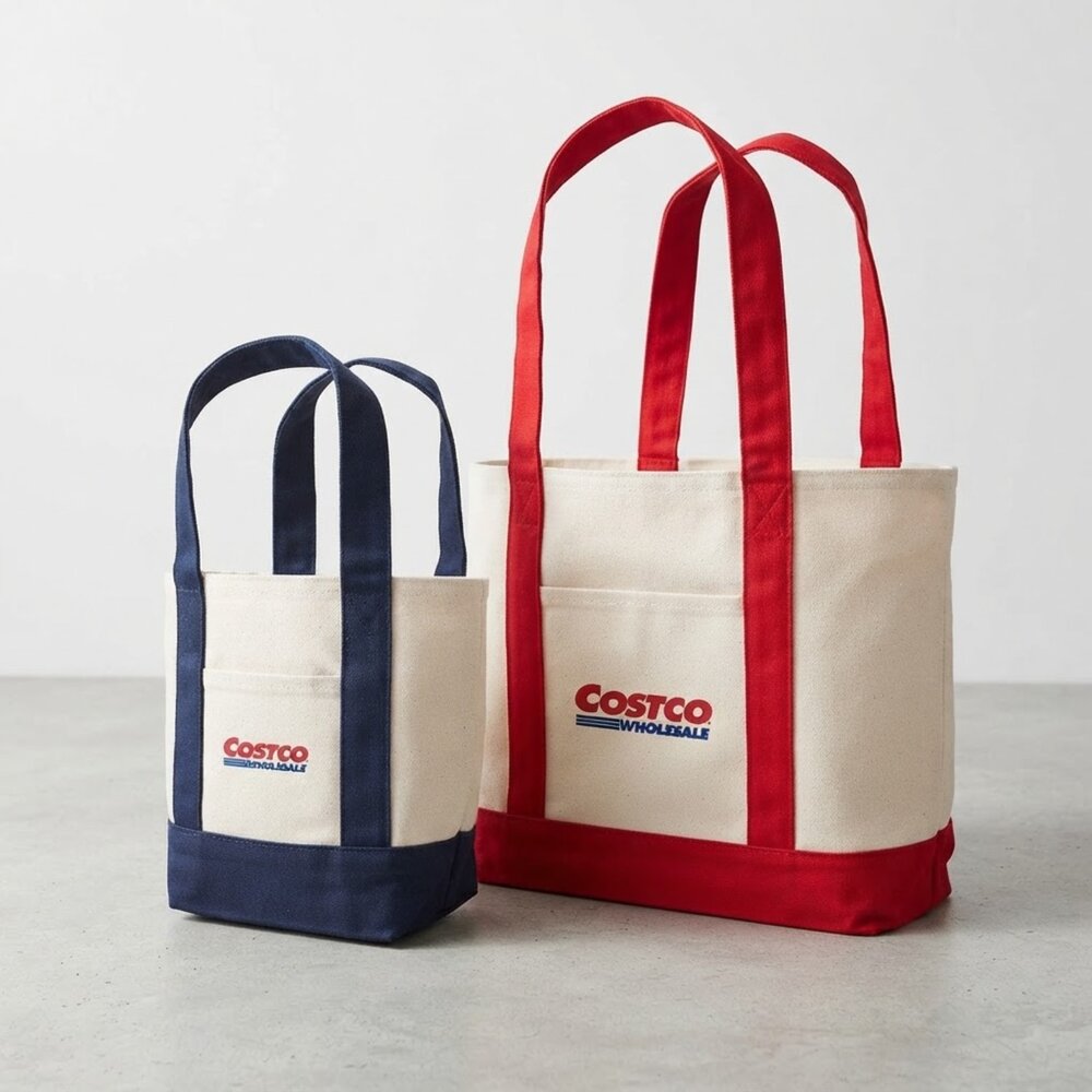 1932126-Costco 好市多 帆布手提袋 2入組 手提購物袋 收納袋 環保袋