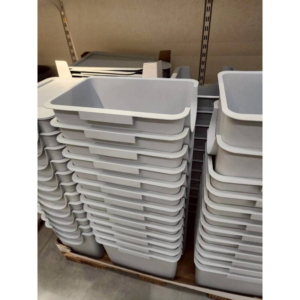 20592256-IKEA TRÖSKNING 附蓋萬用桶 25L 廚房垃圾桶 回收桶 收納桶 防臭設計 北歐風灰藍色 超取一次一個