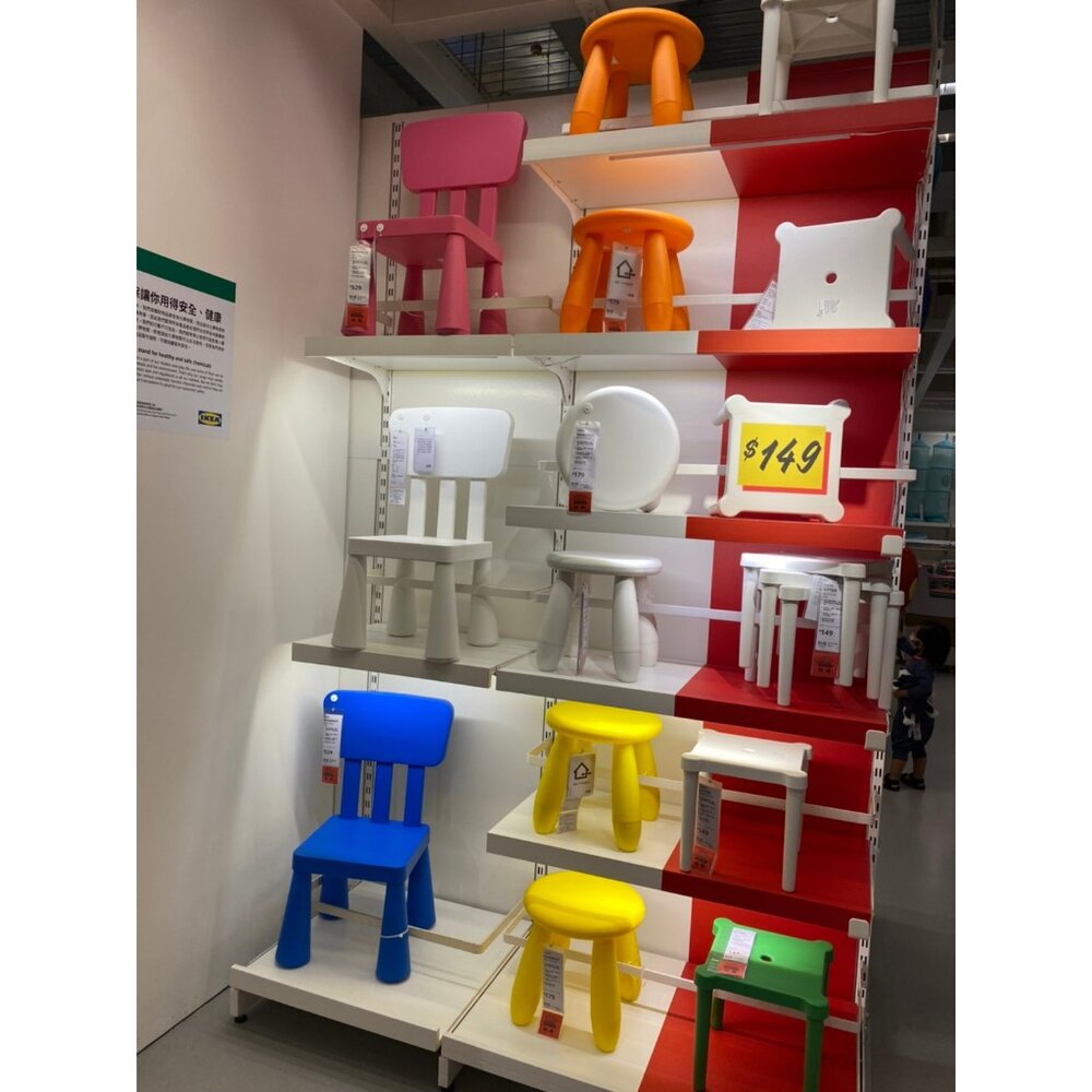 24520929010-IKEA MAMMUT 兒童椅 凳子 小椅子 矮凳 塑膠椅 紅色 可愛造型 安全堅固 室內戶外皆可用