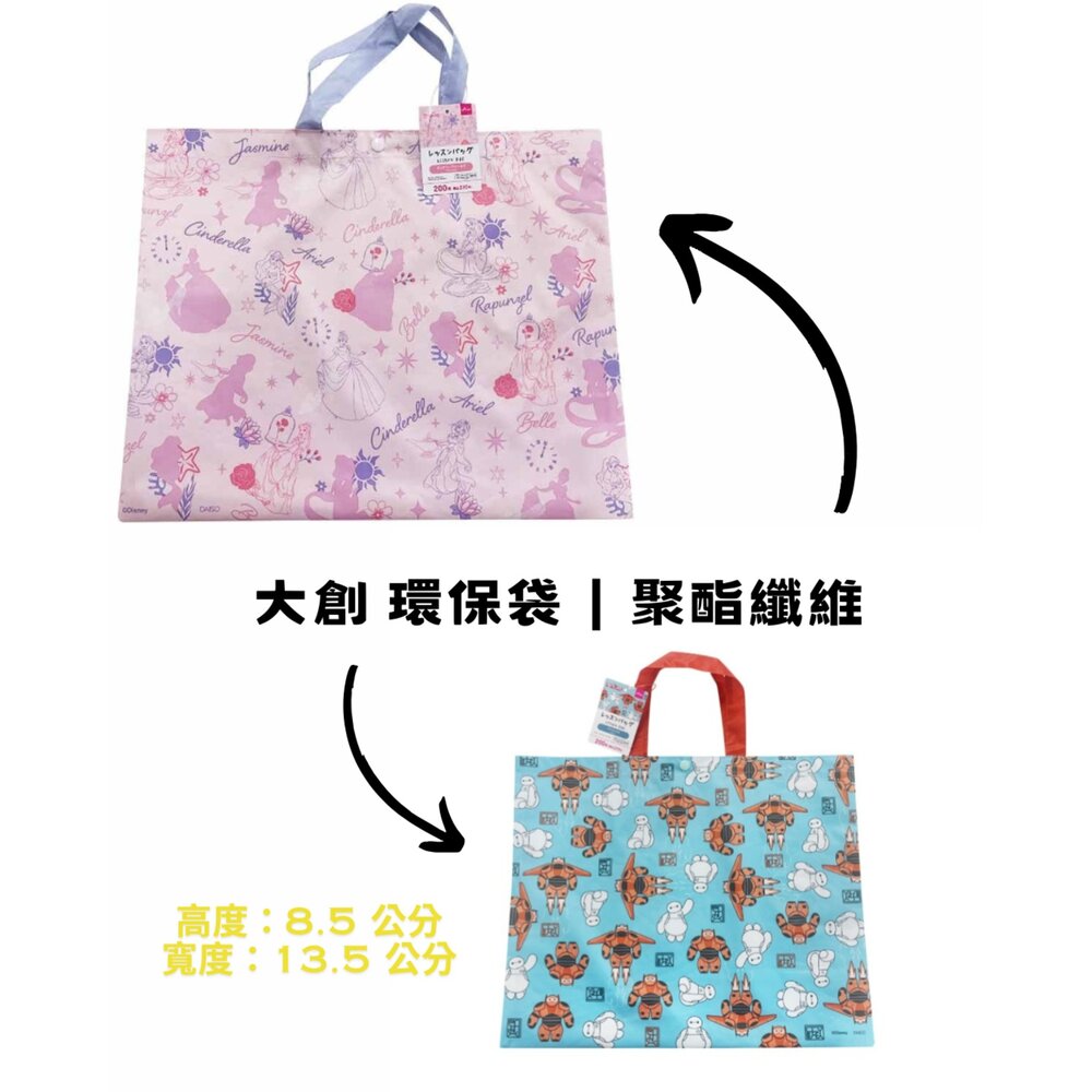 260130222127-日本大創 手提購物袋 方形｜Princess 環保袋｜聚酯纖維