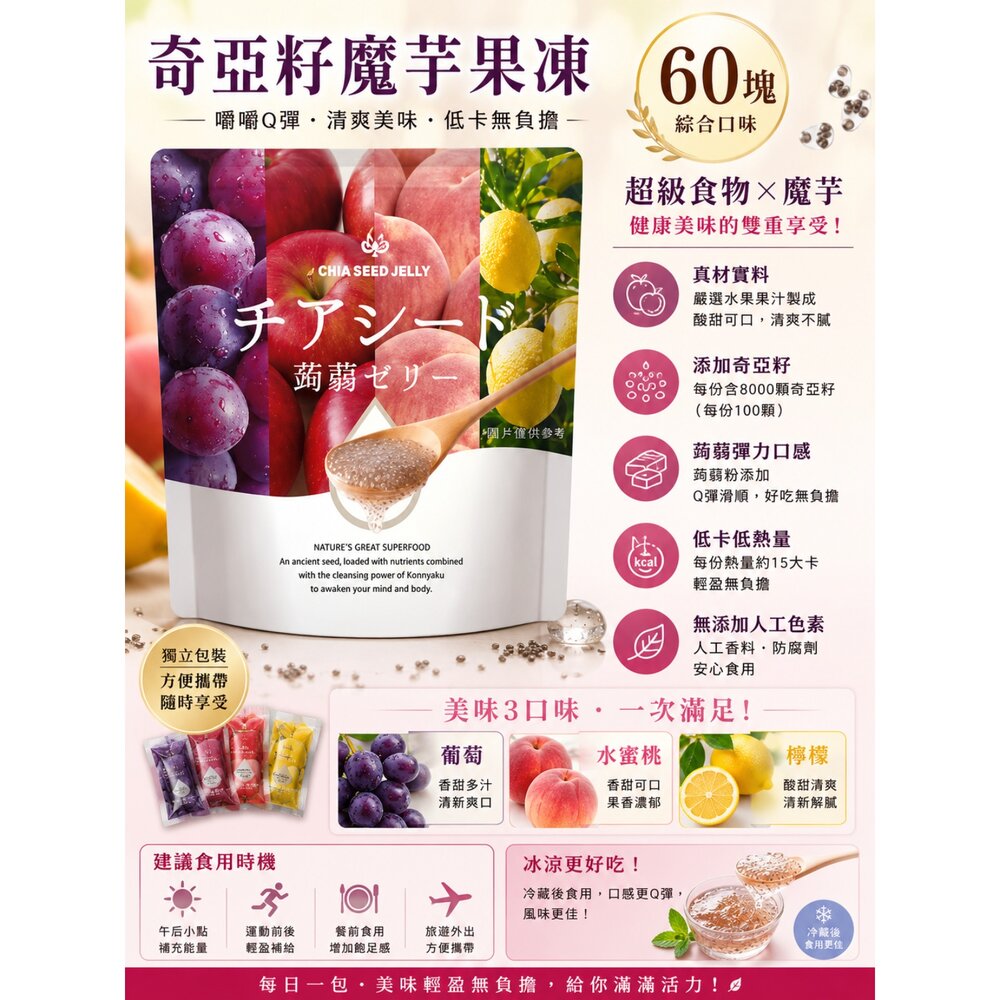 260531151828-日本 奇亞籽蒟蒻果凍 60入｜低卡飽足感 零食代餐 蒟蒻果凍 綜合水果風味 膳食纖維 2027/04
