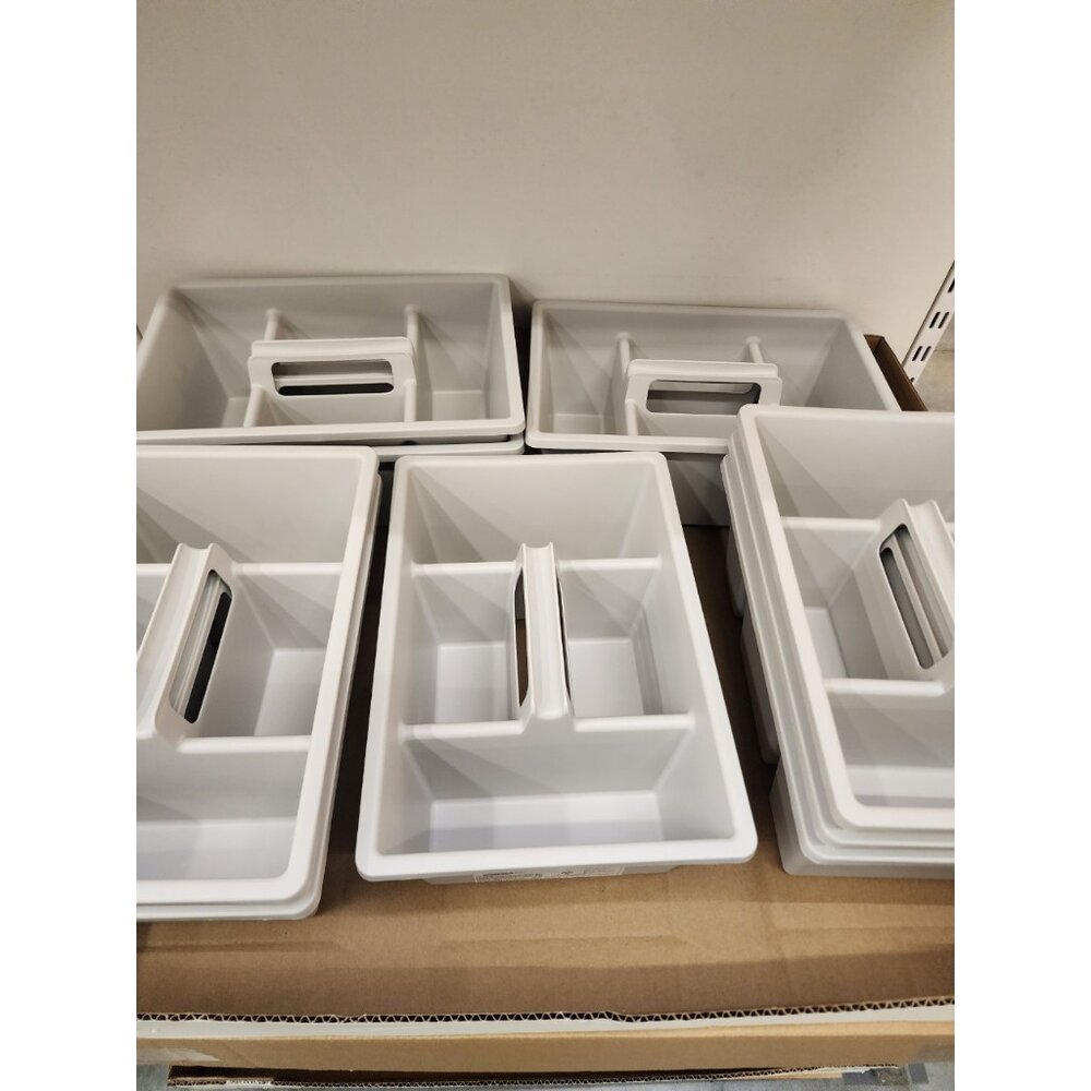 26866516204-IKEA FÅNGGRÖDA 附把手隔層儲物格 塑膠淺灰色 共3種尺寸