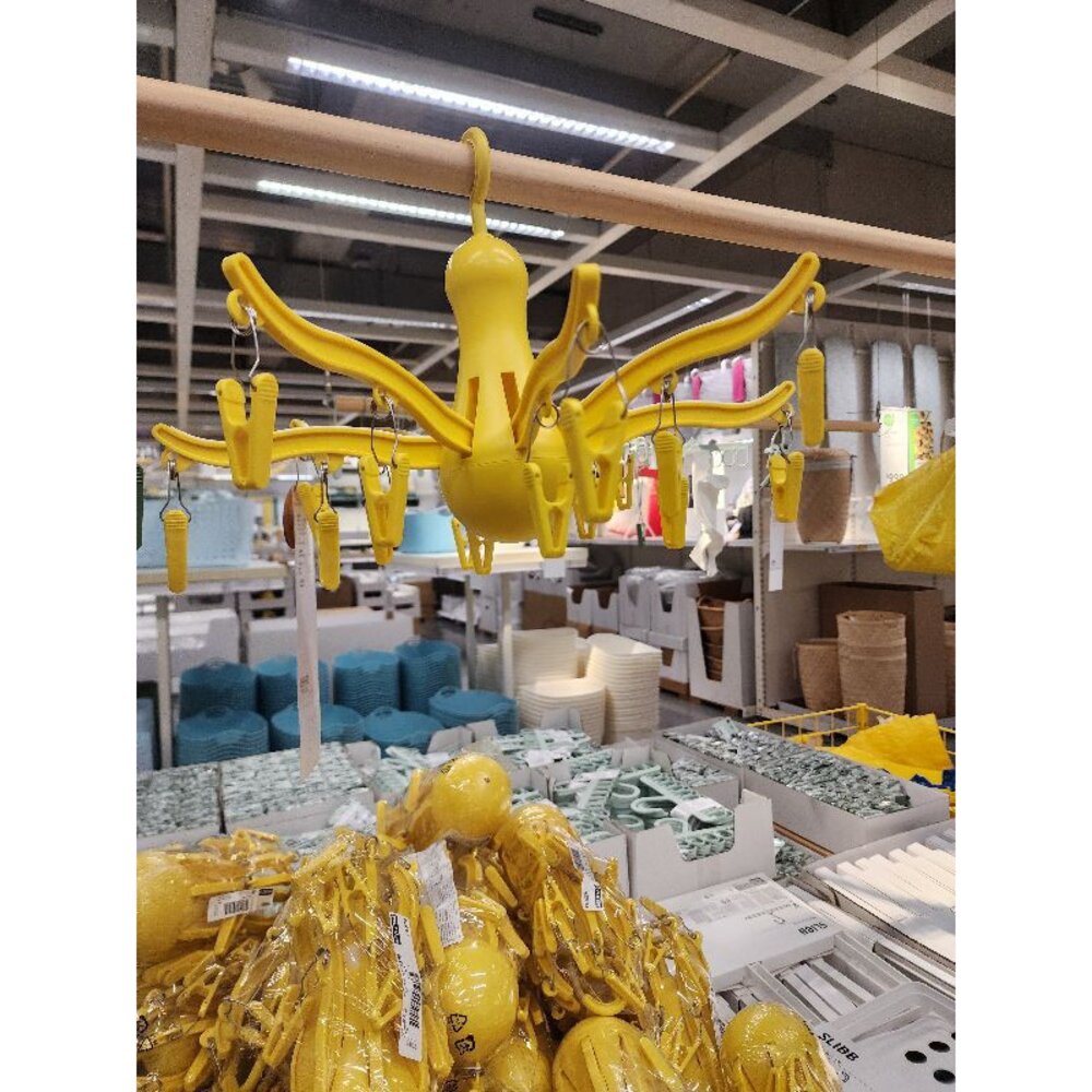 IKEA PRESSA 章魚造型晾曬夾|多夾晾衣架 360°旋轉曬衣夾 袜子內衣毛巾晾曬架 多功能夾-圖片-2