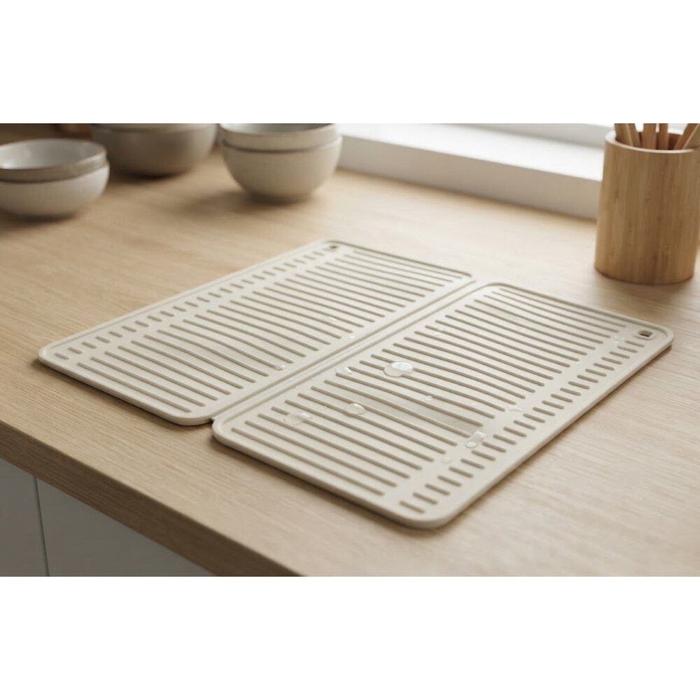 30595443-IKEA RINNIG 碗盤瀝乾墊 米色 廚房瀝水墊 防滑耐用 餐具碗盤晾乾墊 廚房必備 51x42 公分