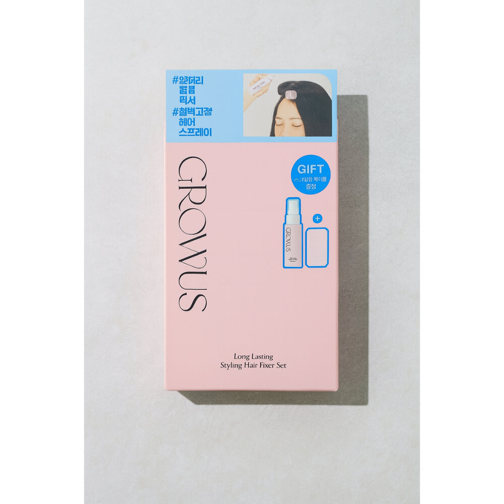 40710344412-韓國大創 【Growus】韓國熱銷 前髮定型噴霧組｜蓬鬆不塌 前髮固定神器 附造型髮捲｜髮根蓬鬆噴霧