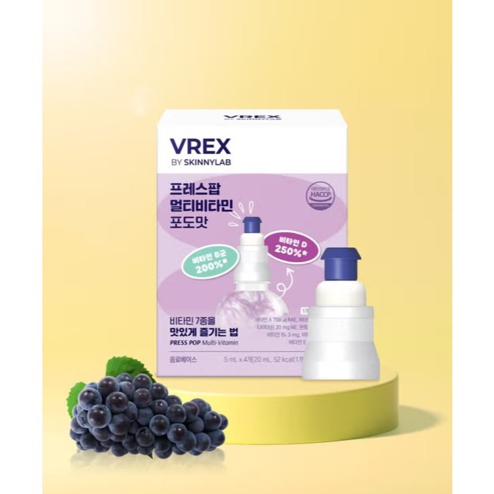 41277097732-韓國大創 VREX by skinny lab 綜合維他命飲 4入/單入 蘋果/葡萄味