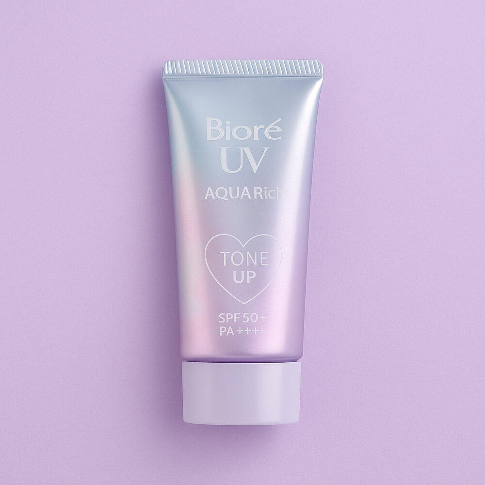 41315493728-日本彩妝 【Biore碧柔】水感防曬精華 SPF50+ 薰衣草限定色｜水潤透亮 妝前打底 提亮膚色