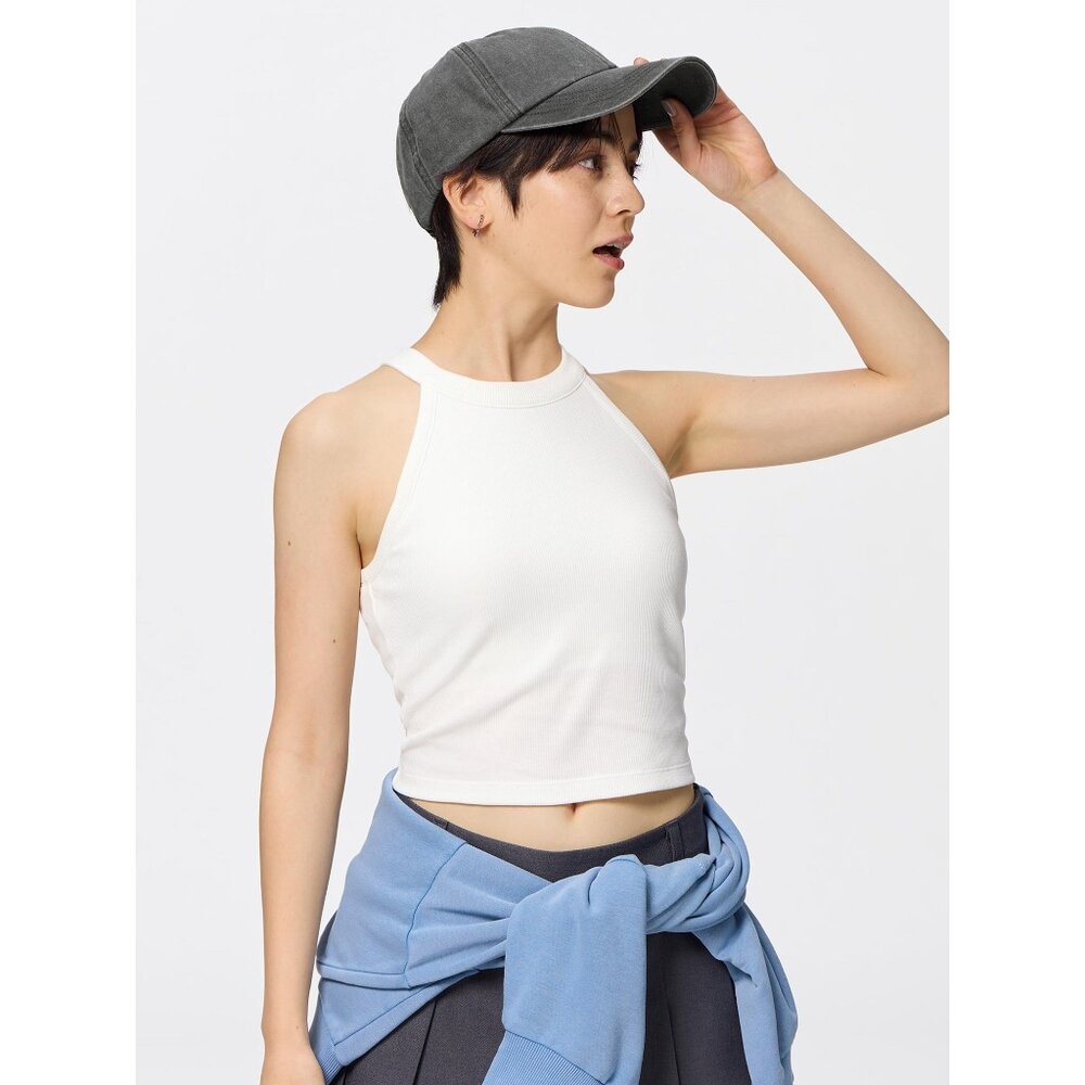 日本代購 GU bra-feel短版繞頸坦克背心 修肩背心 胸罩背心 大尺碼/小隻馬-圖片-1