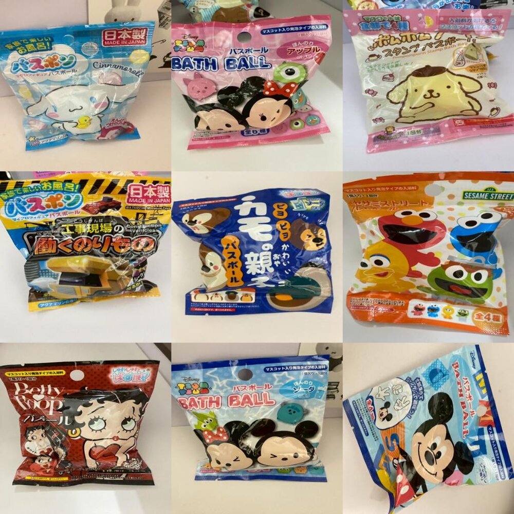 43068397266-日本大創 兒童沐浴球 卡通造型入浴球 隨機公仔 泡澡球 沐浴球