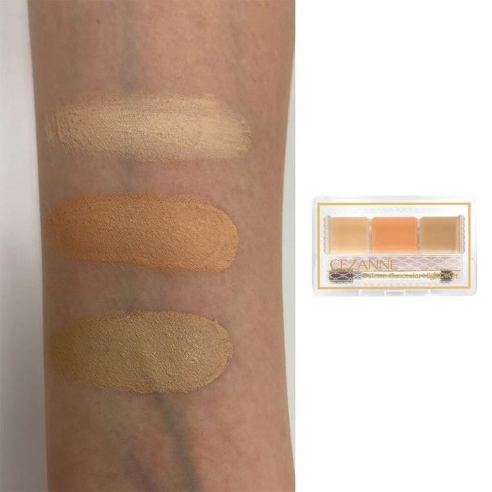 日本【CEZANNE】三色遮瑕盤 Palette Concealer 高遮瑕 可調色 遮黑眼圈 痘疤斑點-圖片-1