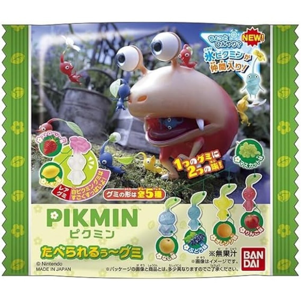 日本 BANDAI 任天堂 PIKMIN 皮克敏造型軟糖 糖果 零食 可愛造型水果軟糖 收藏版 可食玩具 點心 30G-圖片-1