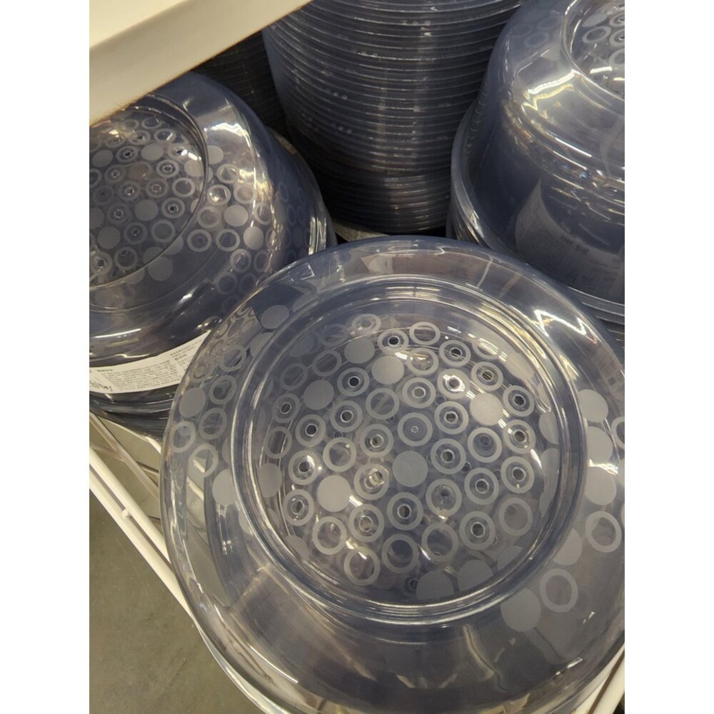 50186091-IKEA PRICKIG 微波爐用餐盤蓋 透灰色 廚房用品