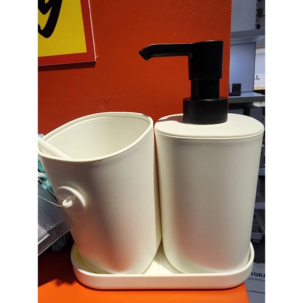 50429004-IKEA STORAVAN 浴室用品 3件組, 洗手乳塑膠瓶