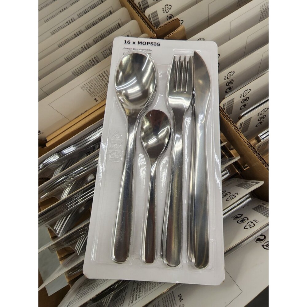 80343004-IKEA MOPSIG 餐具 16件組 不鏽鋼餐具 廚房用品